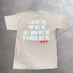 Juice WRLD 999 Club Shirt M Tan Lean Wit Me Lyrics Pop Wit Me Graphic Gorpcore